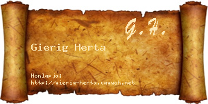 Gierig Herta névjegykártya